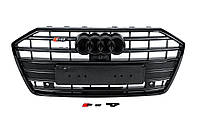 Передняя решетка радиатора S-Style (черная) для Ауди A6 C8 2018- гг