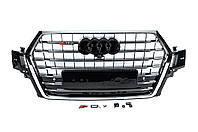 Передняя решетка SQ-Style V-2 (2015-2019, черная) для Ауди Q7 2015- гг