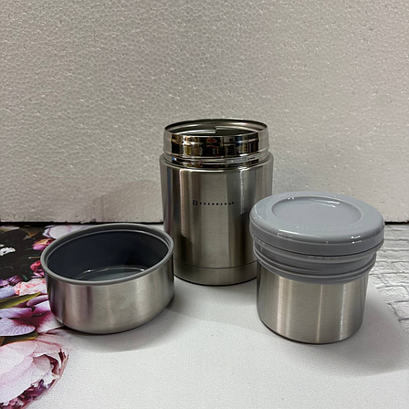 Термос для їжі 700 мл 2 відділи, фото 1