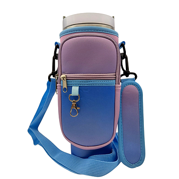 Чохол-сумка для термокружки Stanley Quencher 1,18 л  з ремінцем, кейс для кухля, блакитно-рожевого кольору KT7001315 PeremogaUA