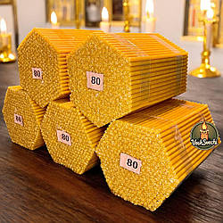 Свічка церковна № 80 5 упаковок (1 упаковка 400 штук) час горіння 50 хвилин