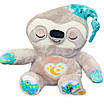 Інтерактивна іграшка сплюшка для сну та відпочинку Лінивець нічник плюшевий обіймашка малюкові Грає мелодії світло дихає, фото 5
