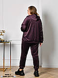 5930-11 Спортивний костюм жіночий на блискавці велюр на хутрі батал (3 од: 54,56,58), фото 2