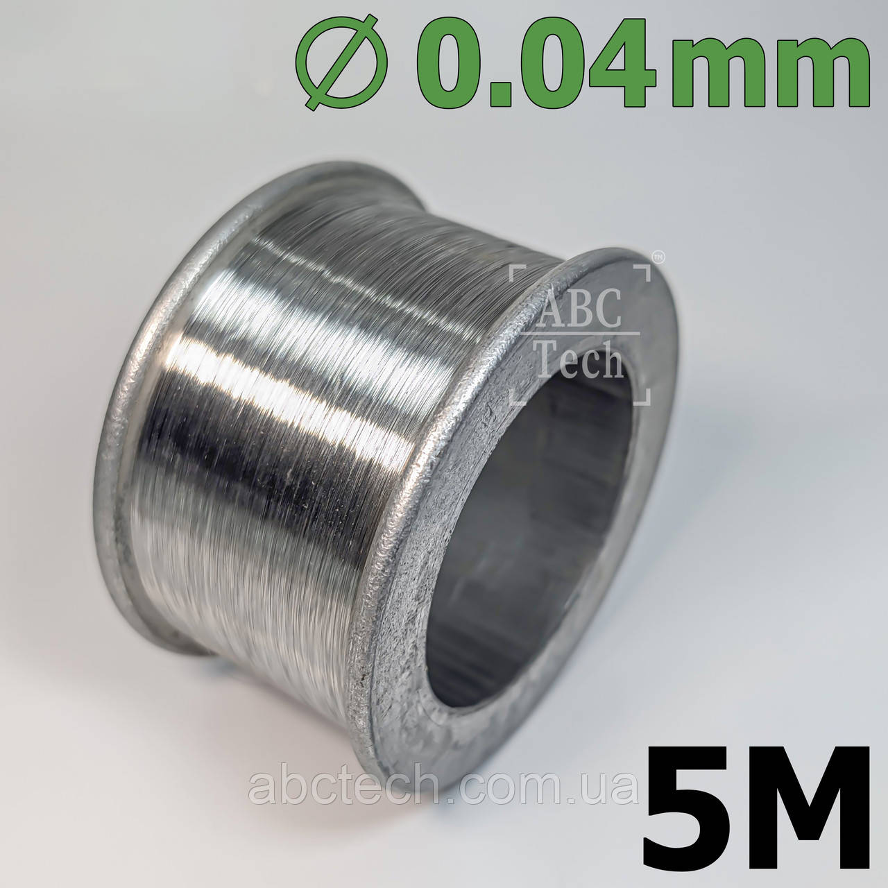 Дріт ніхромовий 0,04 мм Моток 5 м Струна ніхром для запайника Ніхромова нитка Ніхромова нитка х20н80, фото 1