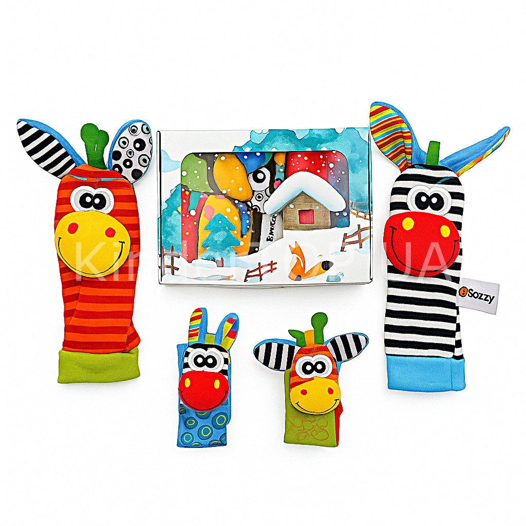 Розвиваючи браслети і шкарпетки брязкальця Sozzy в подарунковій упаковці, фото 1