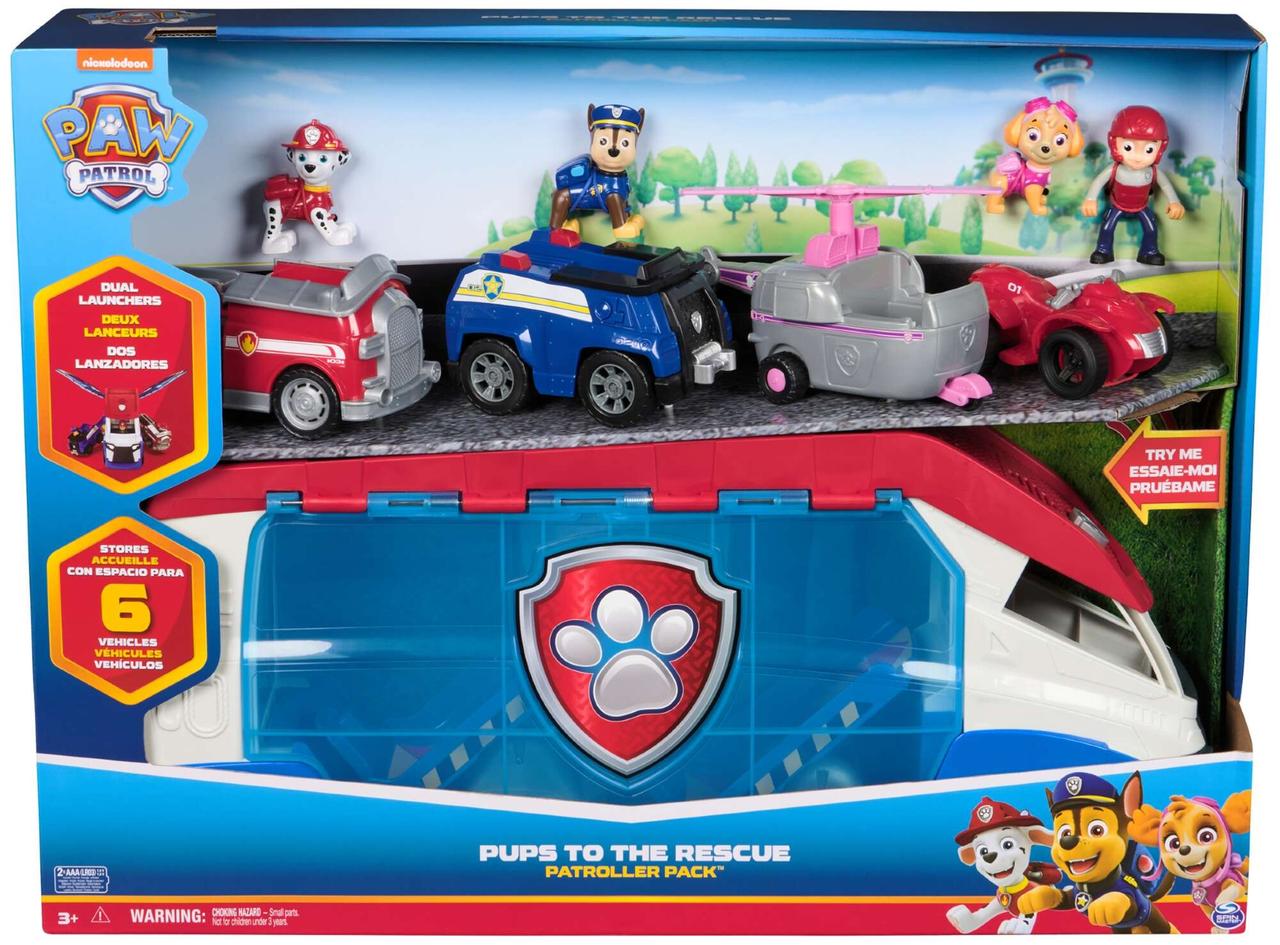 PAW Patrol великий патрулевоз-трансформер зі звуком з 4 машинками та цуценятами Щенячий патруль, фото 1