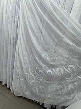 Тюль льон Теддік №4951 білий оптом