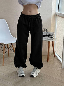 Джоггери з тринитки на флісі 42–48 чорний