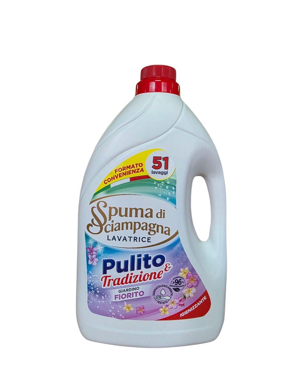 Засіб для прання білих речей Spuma di Sciampagna Pulito & Tradizione Giardino Fiorito, 2550 мл 51 праня, фото 1