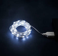 Гірлянда РОСА 20 метрів 200 LED USB біла нитка білий колір арт. USB200L20MWW