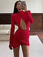 Сукня міні з відкритими плечима Модель: 1512-401 Колір: чорний, червоний, фото 4