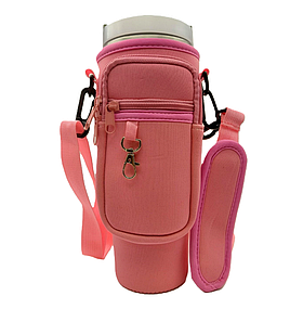 Чохол-сумка для термокружки Stanley Quencher 1,18 л рожевого кольору KT7001303 з ремінцем, захисний кейс для кухля