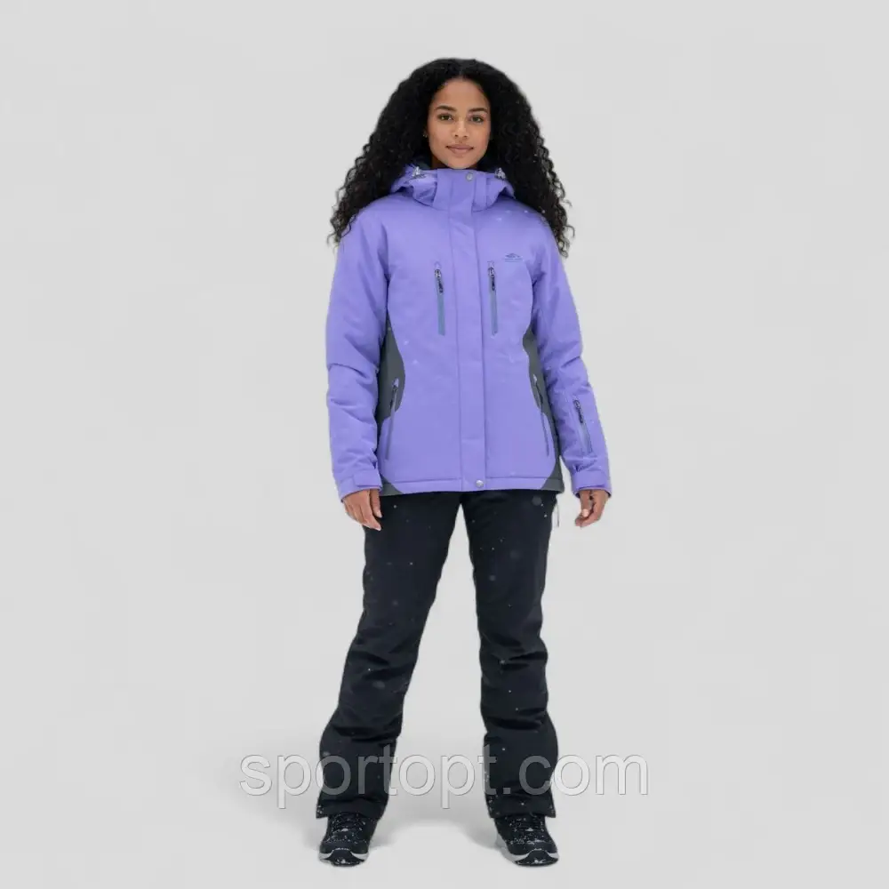 Жіноча гірськолижна куртка великих розмірів 673 бузкова, фото 1