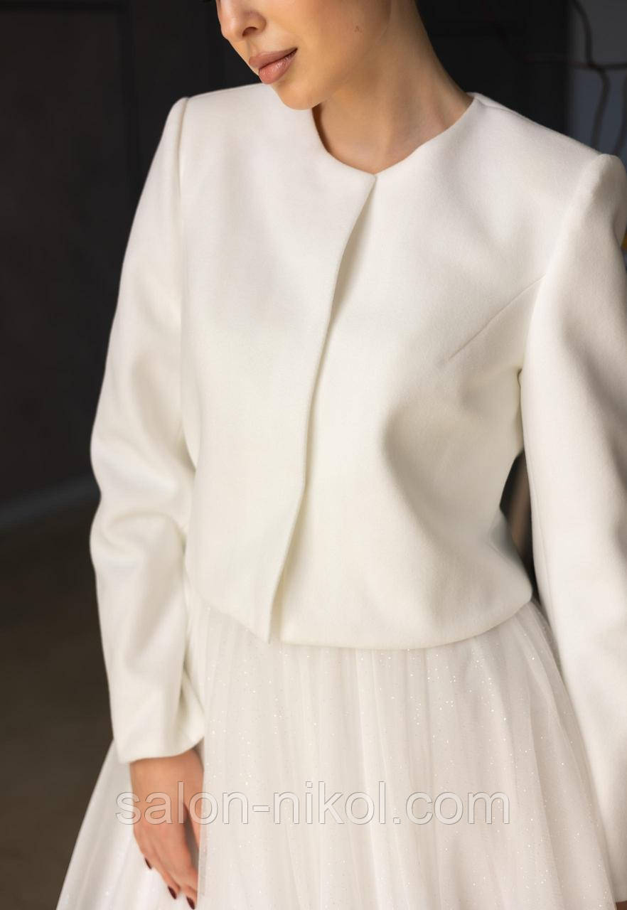 Весільна шубка-піджак з кашеміру № Ш2611 44 розмір, фото 1