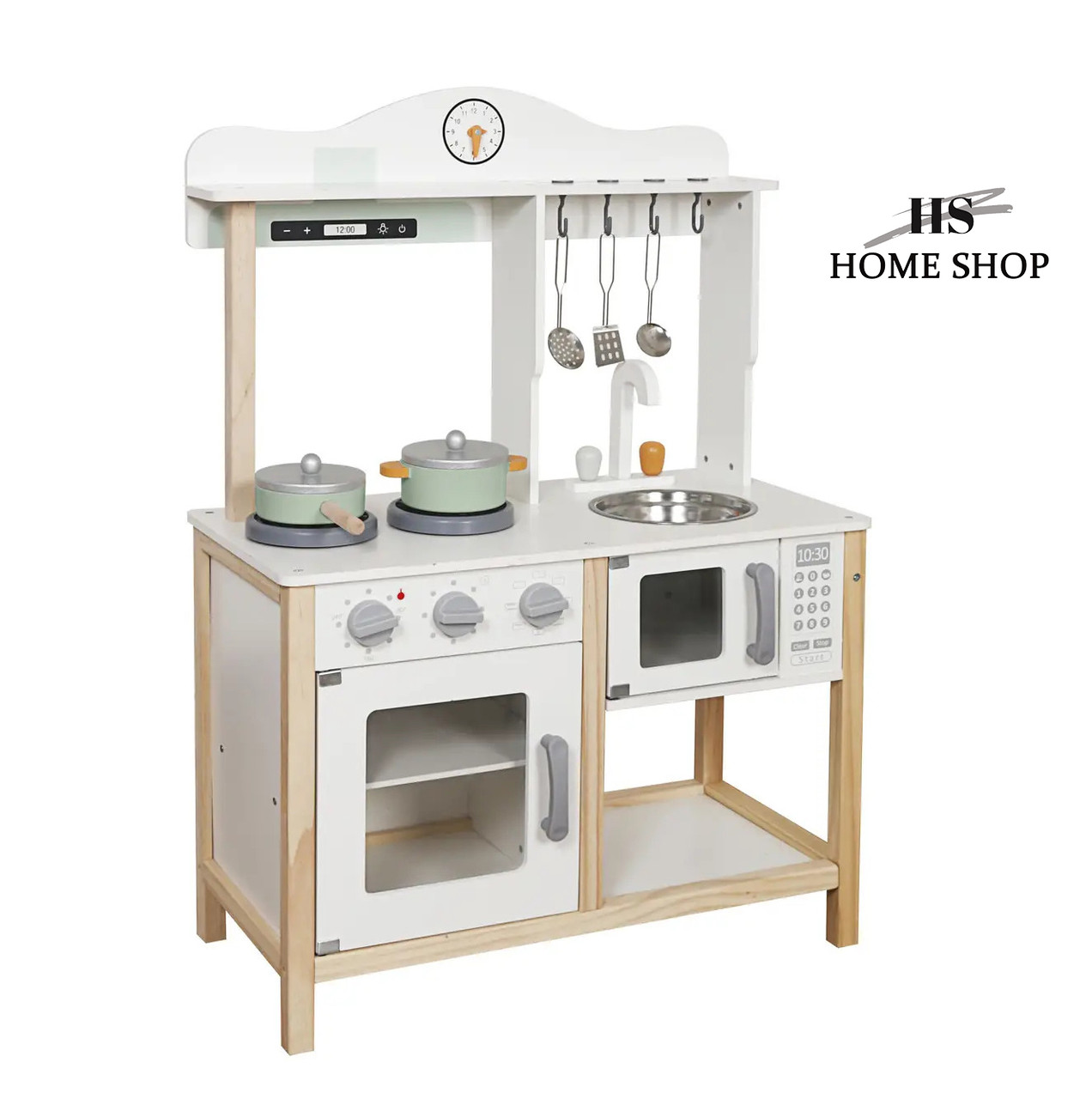 Дитяча дерев'яна кухня "Монца White" (Вінтажний стиль, 5 аксесуарів), фото 1