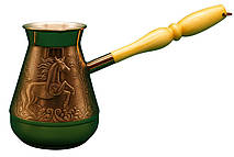 Турка мідна 500 мл Сторчай Коні для приготування кави по-турецьки для газової плити