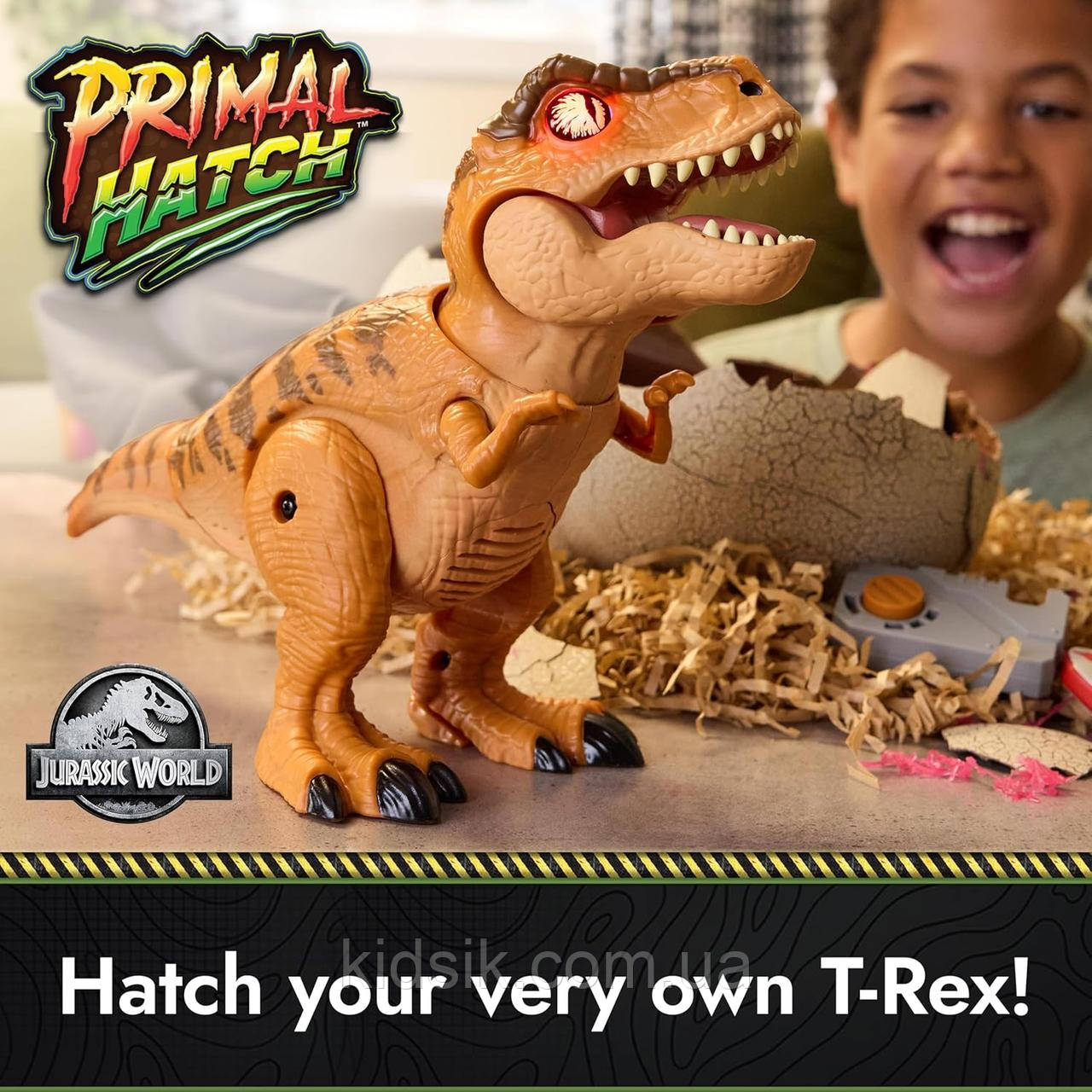 Інтерактивна іграшка тиранозавр Рекс в яйці Світ Юрського періоду Primal Hatch Jurassic World, фото 1