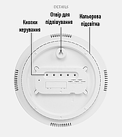 Годинник Deepfox DS-6672 LED цифровий електронний настінний Будильник Дата Температура Вологість (діаметр 25,4см) зелений, фото 8