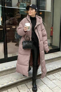 Куртка-пальто жіноча тепла на силіконі з капюшоном (Норма)