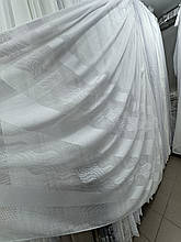 Тюль льон з мережкою №9197 білий на відріз