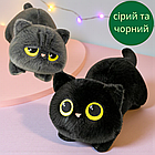 Плюшева іграшка Котик Волохатий на животику 45см Подушка обіймашка м'яка для сну та ігор іграшка антистрес, фото 2