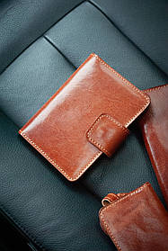 Шкіра Кенгуру! Портмоне для документів чоловіче шкіряне риже-коричневе | для автодокументів, паспорта, військового