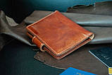 Шкіра Кенгуру! Портмоне для документів чоловіче шкіряне риже-коричневе | для автодокументів, паспорта, військового, фото 2