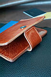 Шкіра Кенгуру! Портмоне для документів чоловіче шкіряне риже-коричневе | для автодокументів, паспорта, військового, фото 6
