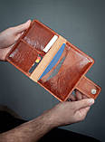 Шкіра Кенгуру! Портмоне для документів чоловіче шкіряне риже-коричневе | для автодокументів, паспорта, військового, фото 4