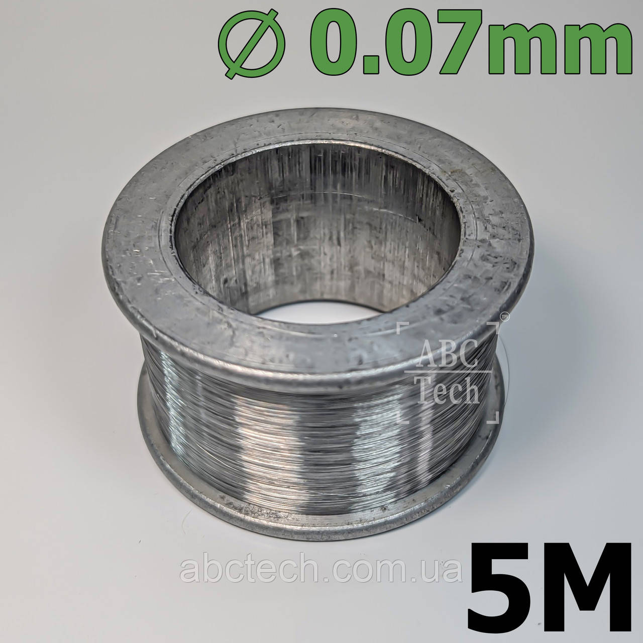 Дріт ніхромовий 0,07 мм Моток 5 м Струна ніхром для запайника Ніхромова нитка Ніхромова нитка х20н80, фото 1
