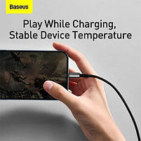 Кабель Baseus Tungsten Gold Fast Charging Lightning 2.4A (1m) black (CALWJ-01), фото 3