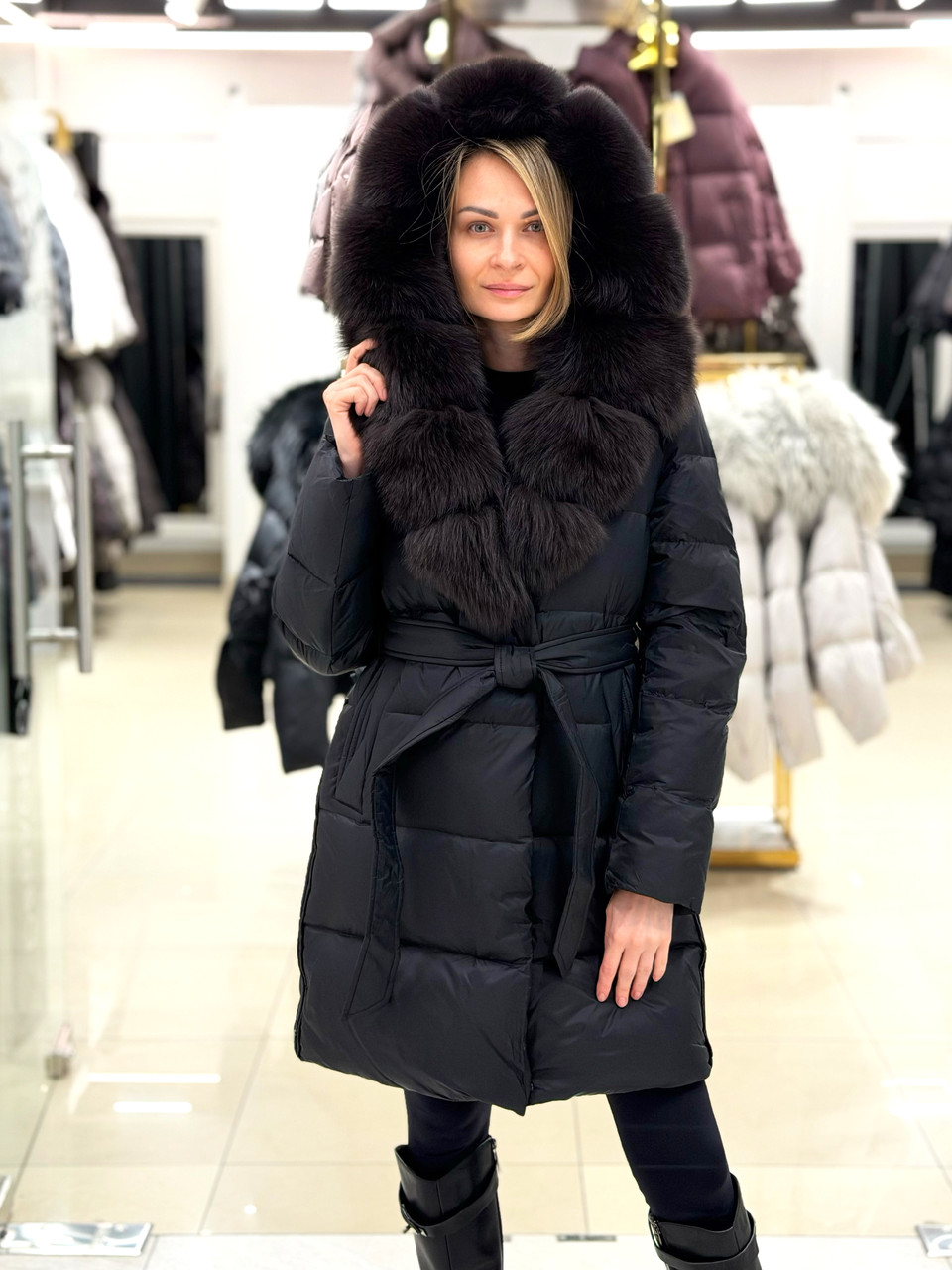 Пуховик жіночий ZLLY 25528 BLACK, фото 1