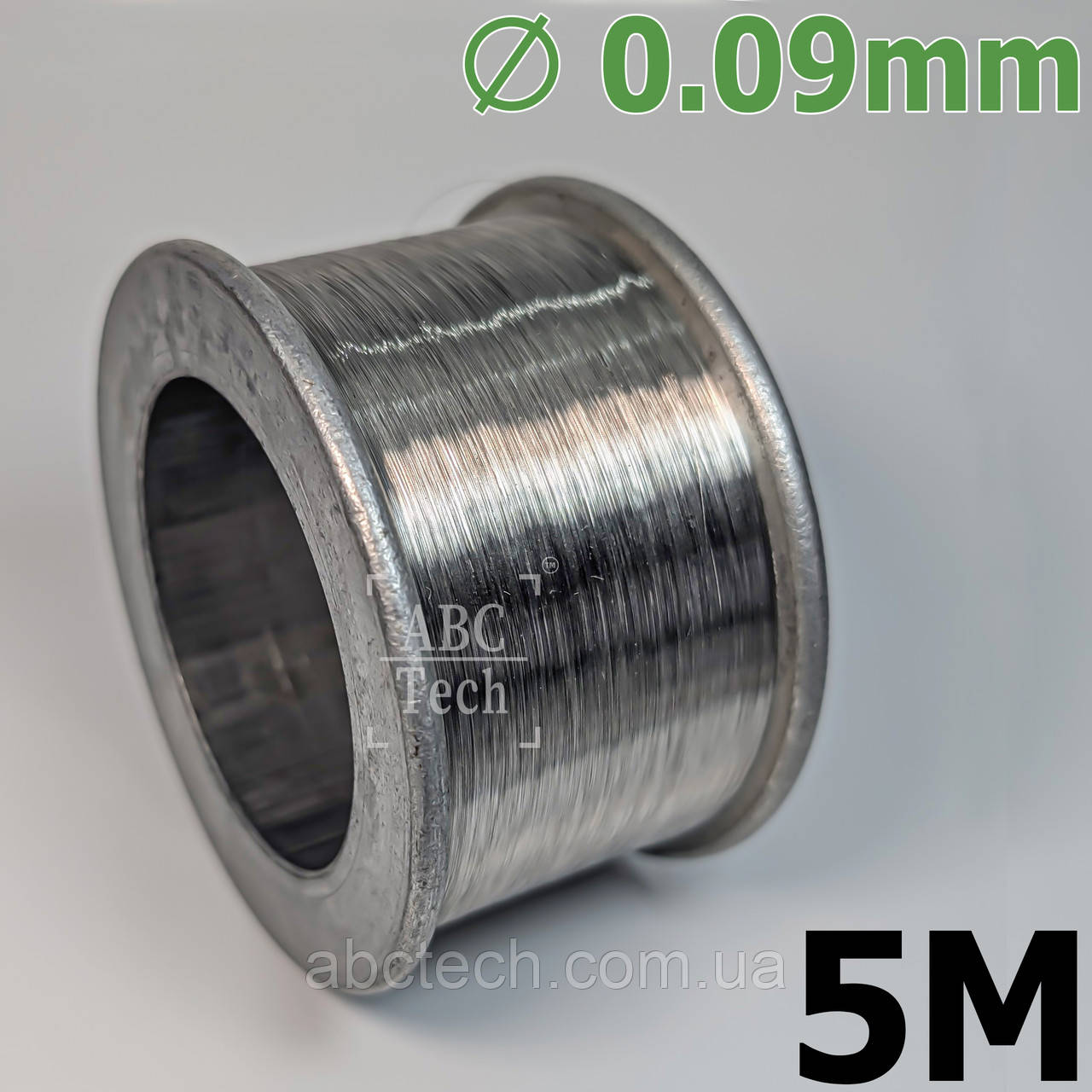 Дріт ніхромовий 0,09 мм Моток 5 м Струна ніхром для запайника Ніхромова нитка Ніхромова нитка х20н80, фото 1