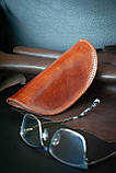 Шкіра Кенгуру! Футляр для окулярів шкіряний риже-коричневий | очешник шкіра, фото 4