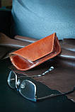 Шкіра Кенгуру! Футляр для окулярів шкіряний риже-коричневий | очешник шкіра, фото 7