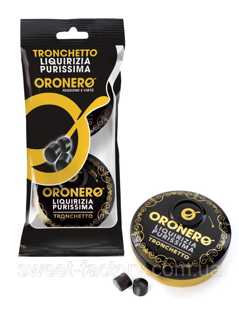 Лакричні цукерки Oronero Tronchetto Liquirizia Purissima 2s 36g, фото 1