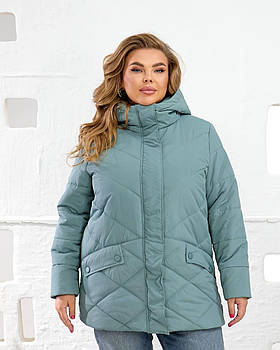 Куртка жіноча зимова стьобана з капюшоном (Батал)
