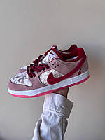 Зимові жіночі стильні замшеві кросівки Nike SB Dunk Low StrangeLove Найк СБ Данк на хутрі