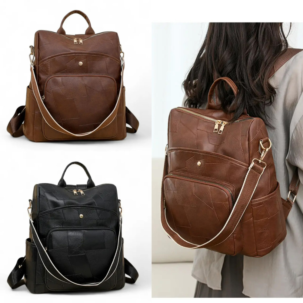 Жіночий рюкзак сумка міський 35*32 см на блискавці зі штучної шкіри у різних кольорах Kay, фото 1