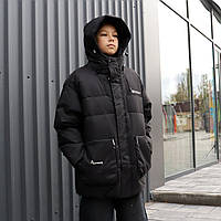 Зимова куртка для хлопця-підлітка на холофайбері чорна тм TN-KUAICHE розмір 160