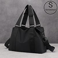 Сумка спортивная, дорожная для тренировок и путешествий с плечевым ремнем,для спорта,унисекс 32x13x25 см,черная