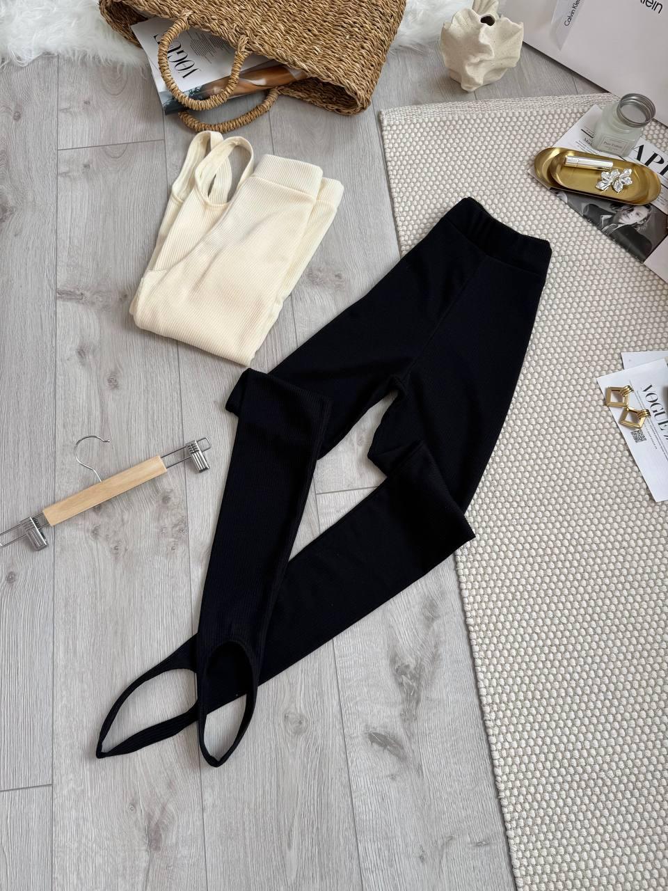 Жіночі молодіжні базові лосини зі штрипками висока посадка легінси ангора з утепленням утеплені для прогулянки, фото 1