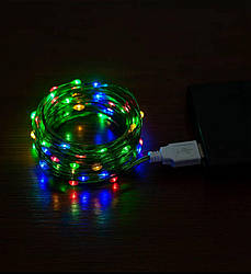 Гірлянда РОСА 20 метрів 200 LED USB зелена нитка мультиколор арт. USB200L20MGML