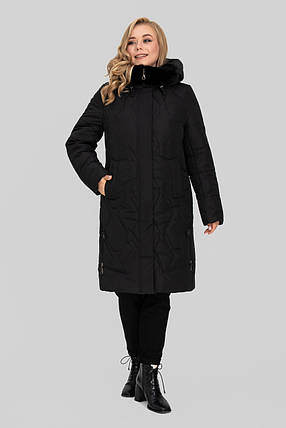 Стильне зимове жіноче пальто Евеліна, р-ри 50-60, фото 1