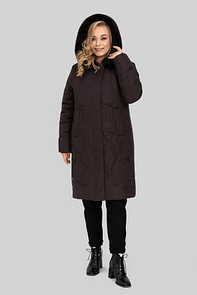 Стильне зимове жіноче пальто Евеліна, р-ри 50-60, фото 1