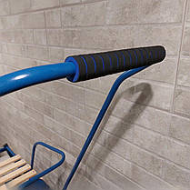 Дитячі санки Baby Elit із висувними колесами, зручною спинкою та складною ручкою. Зимові санчата для дітей, синього кольору., фото 4