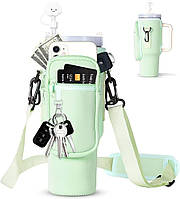 Чохол-сумка для термокружки Stanley Quencher 1,18 л з ремінцем, захисний кейс для кухля, м'ятного кольору KT7001307. solve