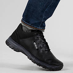 Шкіряні зимові чоловічі черевики низькі з хутрм (АБ 3)