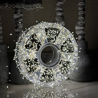 Гірлянда Роса Мішура 100 метрів | 3000 led | Зелений кабель | Хвойна лапа | Феєрверк