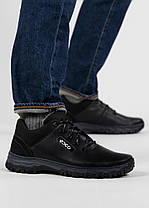 Шкіряні зимові чоловічі черевики низькі з хутрм (АБ 3), фото 3